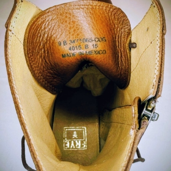 Frye Courtney Lace Up Boots In Cognac Brown - Picture 14 of 16